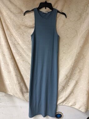 Zara Maxi Dress in Navy/Lt Blue Stripes